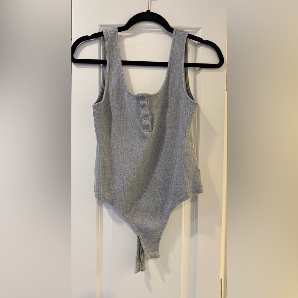 Buddy Love Grey Ribbed Bodysuit
